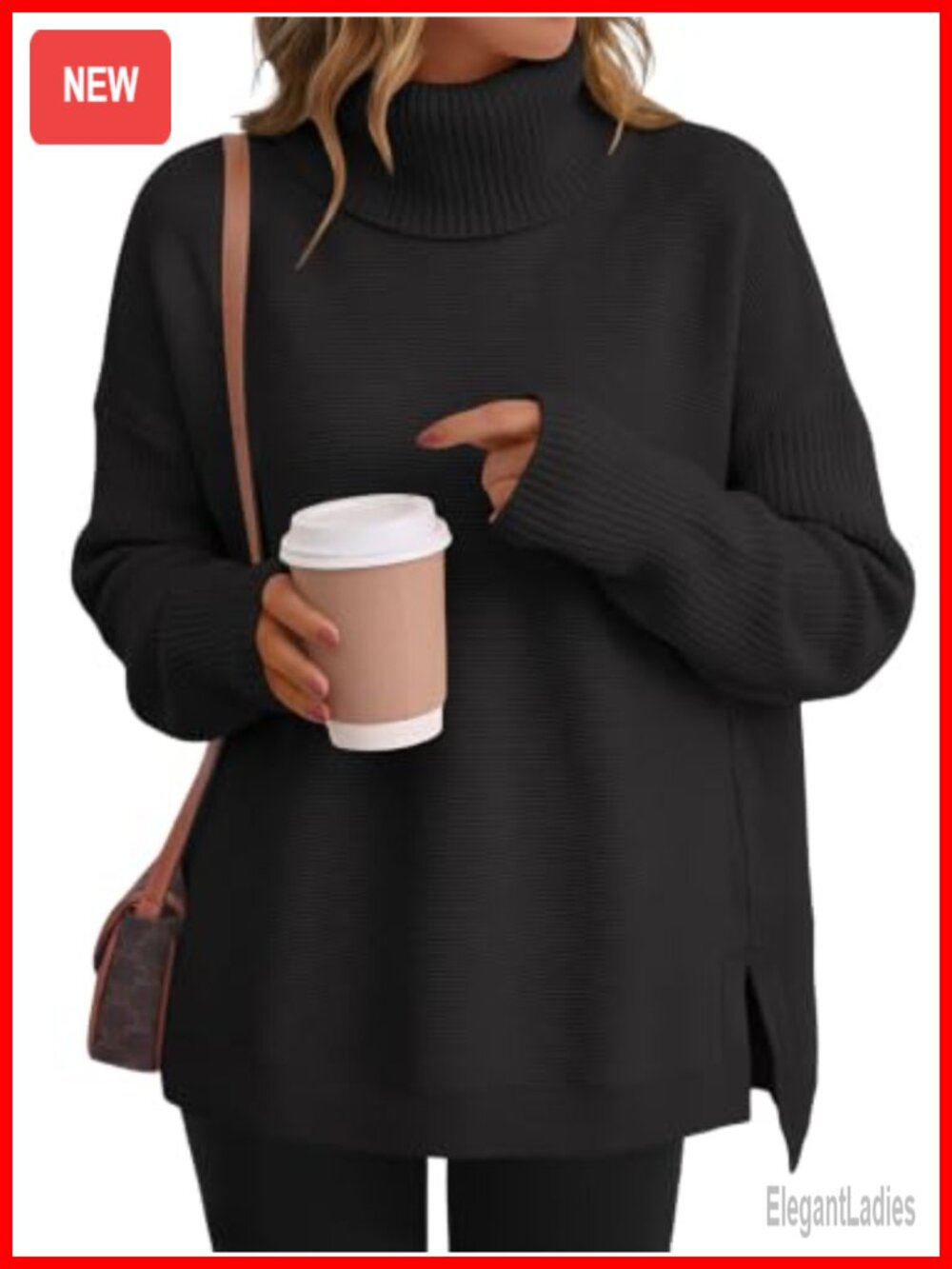 Womens Oversized Turtleneck Sweater Fall Layering Pullover